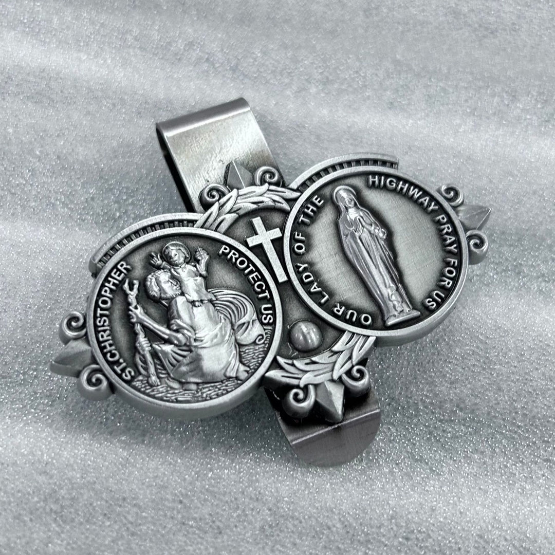 Christianartworkshop Saint Christopher Visierclip Autozubehör - Doppelmedaillen - image 0