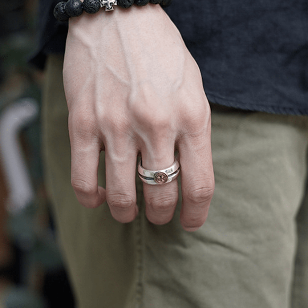 Christianartworkshop Medieval Retro Cross Iris Ring - image 9