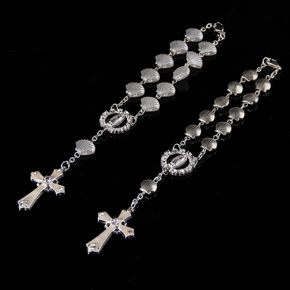 Muschel-Stern-Perlenarmband, katholischer religiöser Rosenkranz - image 2