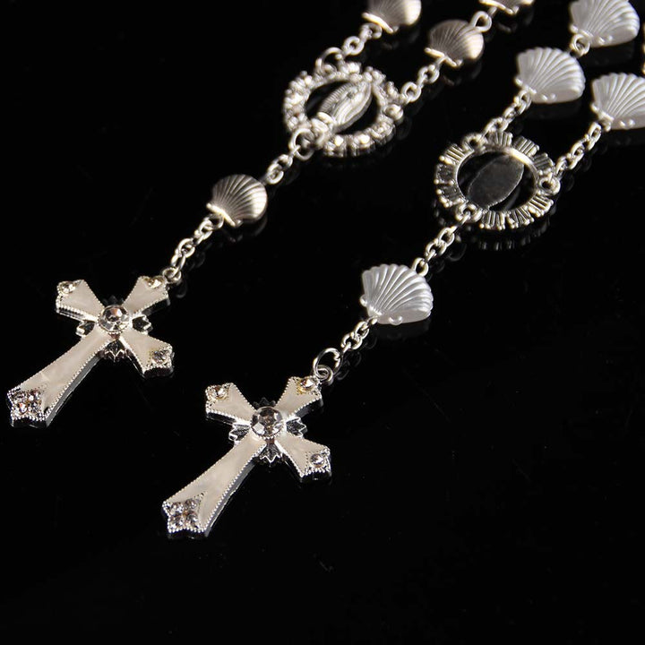 Muschel-Stern-Perlenarmband, katholischer religiöser Rosenkranz - image 4
