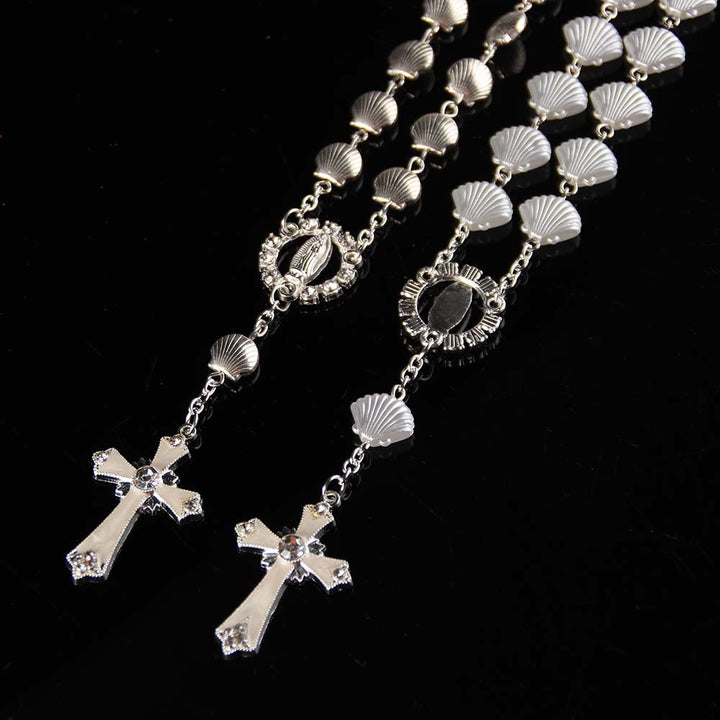 Muschel-Stern-Perlenarmband, katholischer religiöser Rosenkranz - image 3
