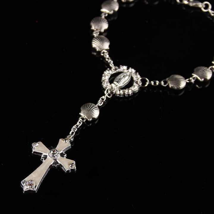 Muschel-Stern-Perlenarmband, katholischer religiöser Rosenkranz - image 7