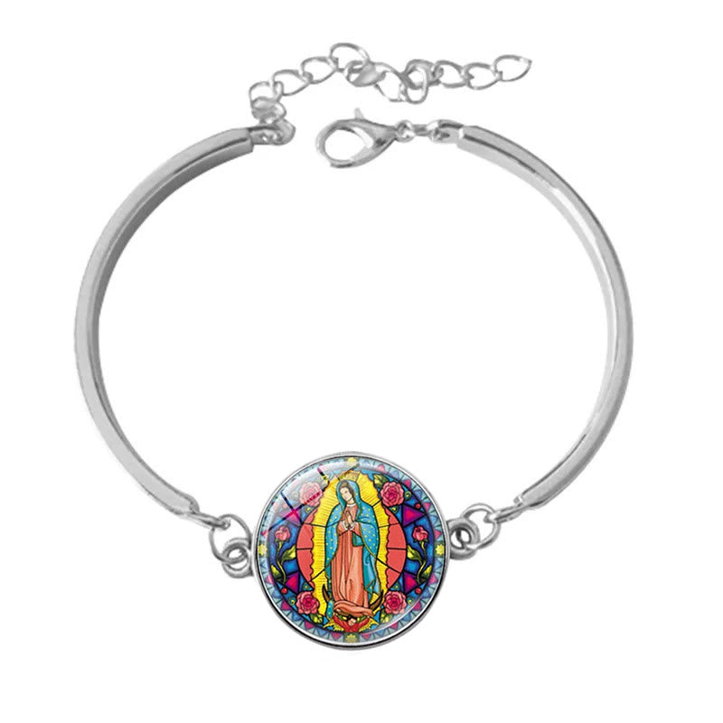Christianartworkshop Religiöses Glasschmuckset Santa Maria Our Lady - image 7