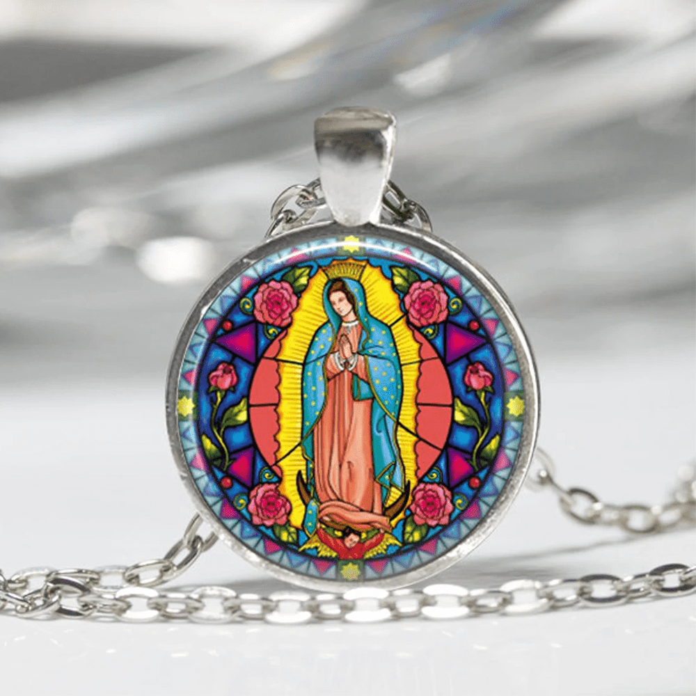 Christianartworkshop Religiöses Glasschmuckset Santa Maria Our Lady - image 2