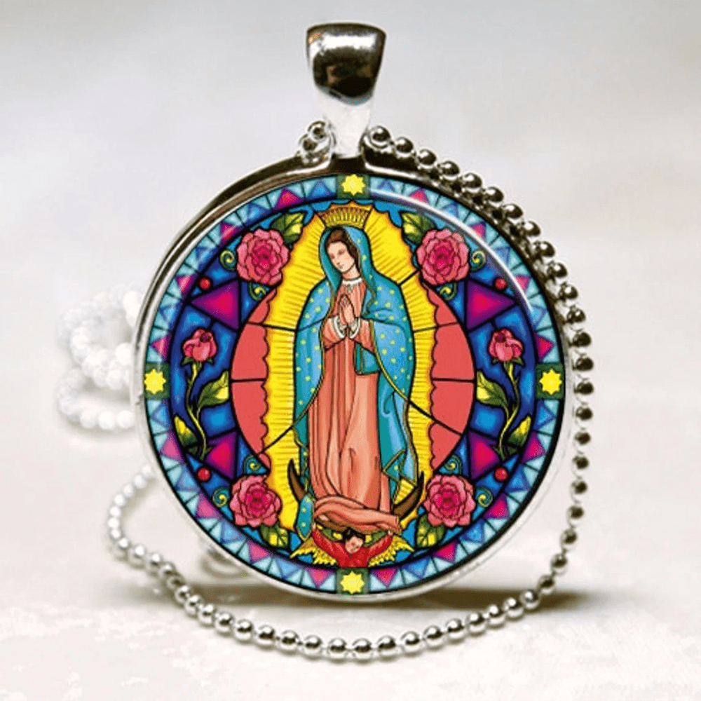 Christianartworkshop Religiöses Glasschmuckset Santa Maria Our Lady - image 3