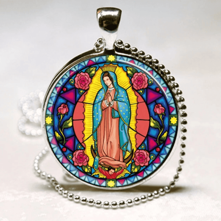 Christianartworkshop Religiöses Glasschmuckset Santa Maria Our Lady - image 3