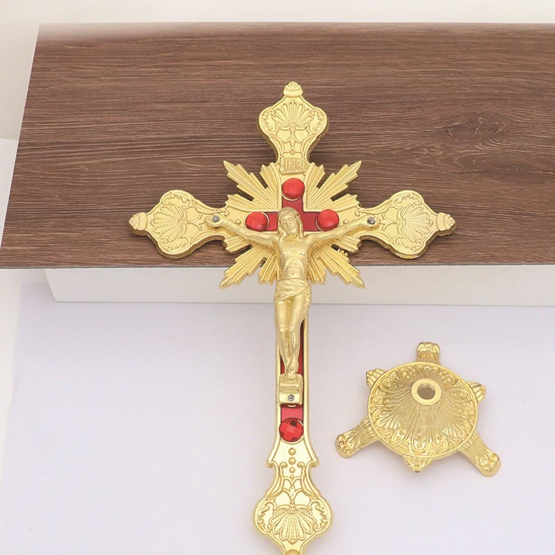 Herr Jesus Christus Stehendes Kruzifix Dekoration Ornament - Golden - image 3
