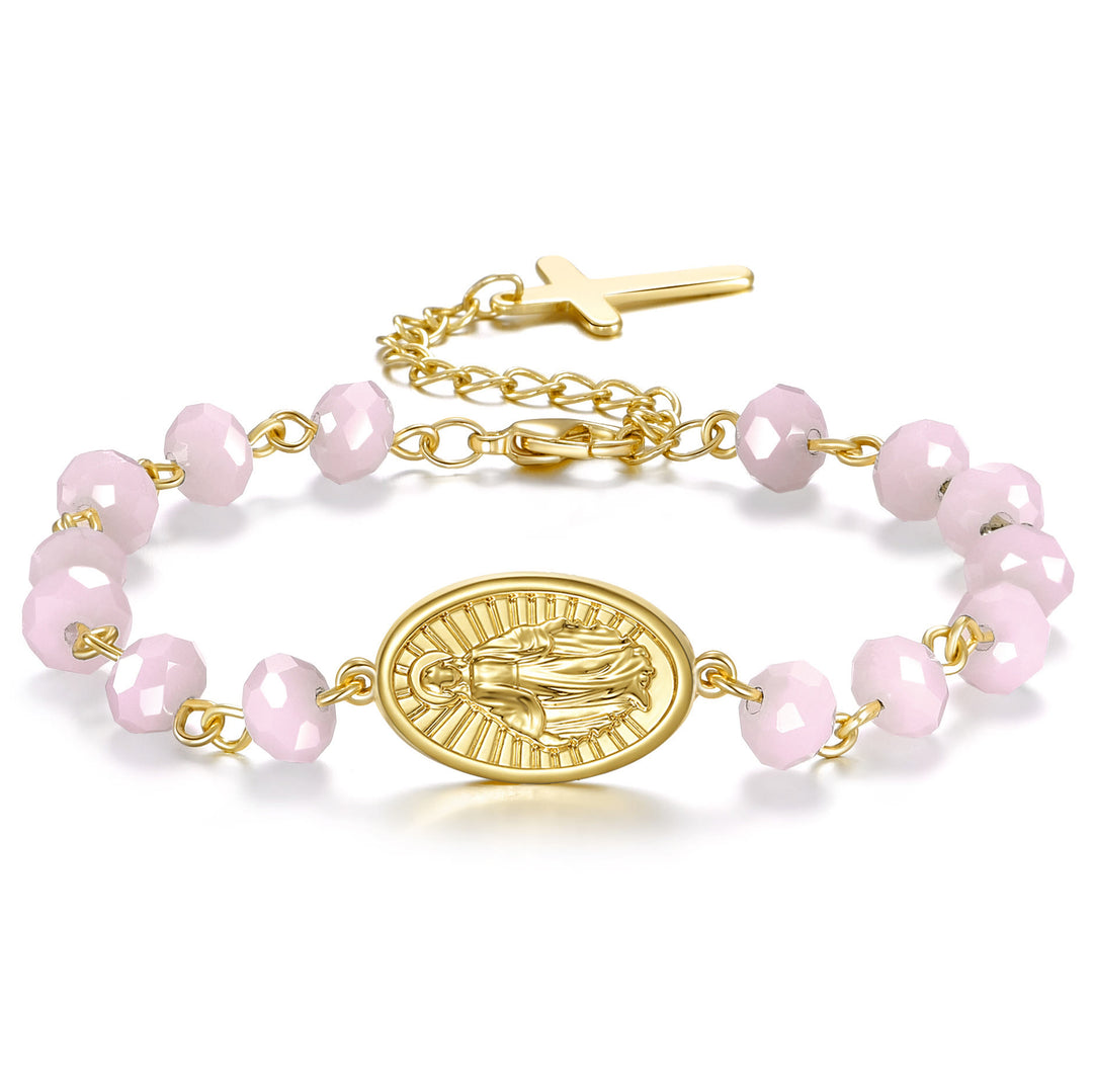Christianartworkshop Handgefertigtes Armband mit wundertätiger Jungfrau Maria - Rosa - image 1