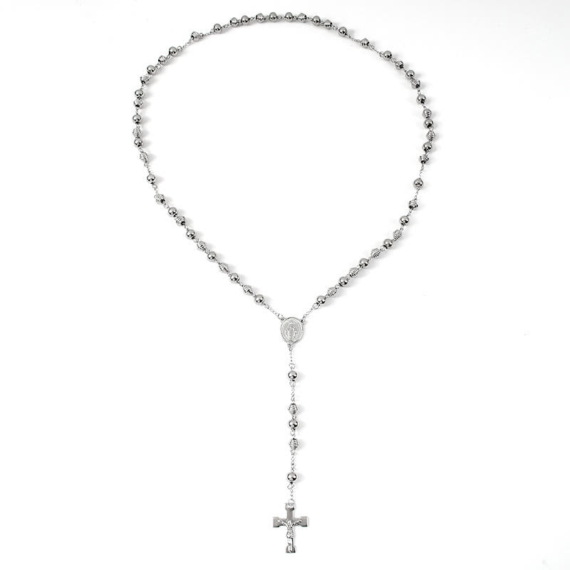 Jesus Kreuz Edelstahl Perlen Rosenkranz - image 6
