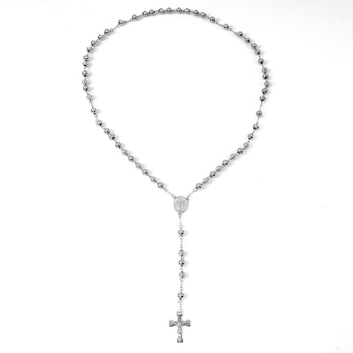 Jesus Kreuz Edelstahl Perlen Rosenkranz - image 6