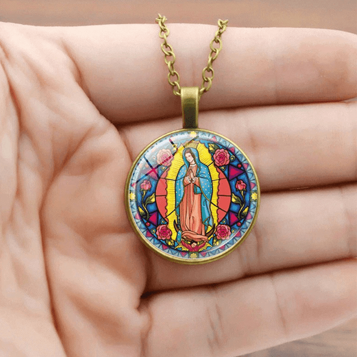 Christianartworkshop Religiöses Glasschmuckset Santa Maria Our Lady - image 3