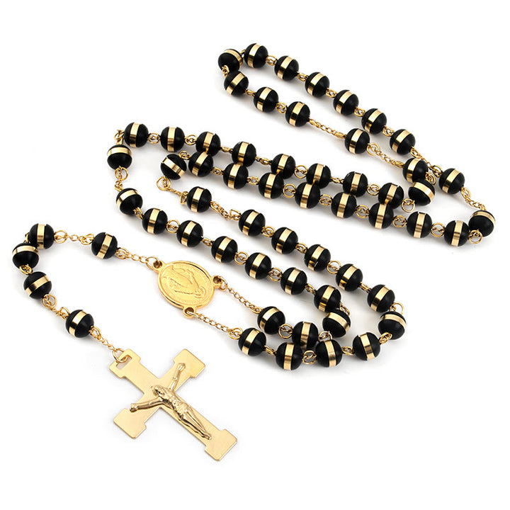 Rosenkranz aus Edelstahl/Kristallperlen mit Kruzifix - image 3