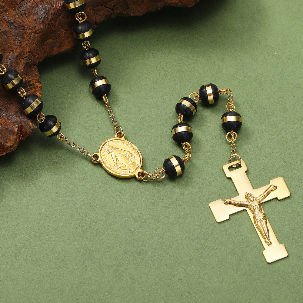 Rosenkranz aus Edelstahl/Kristallperlen mit Kruzifix - image 2