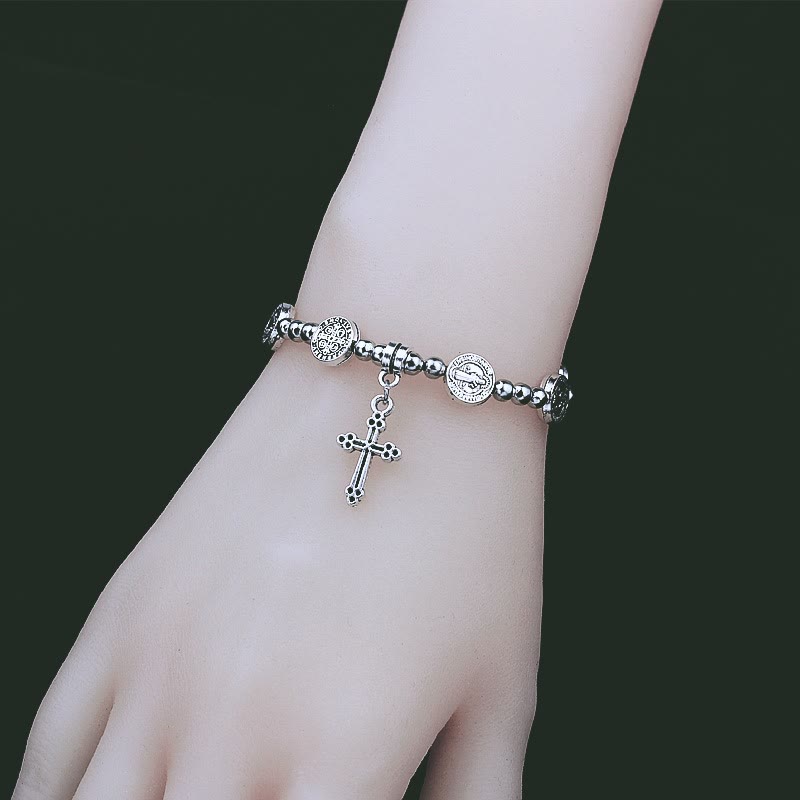 Christianartworkshop Armband mit Kreuzanhänger aus Metall, Motiv: St. Benedikt - image 3