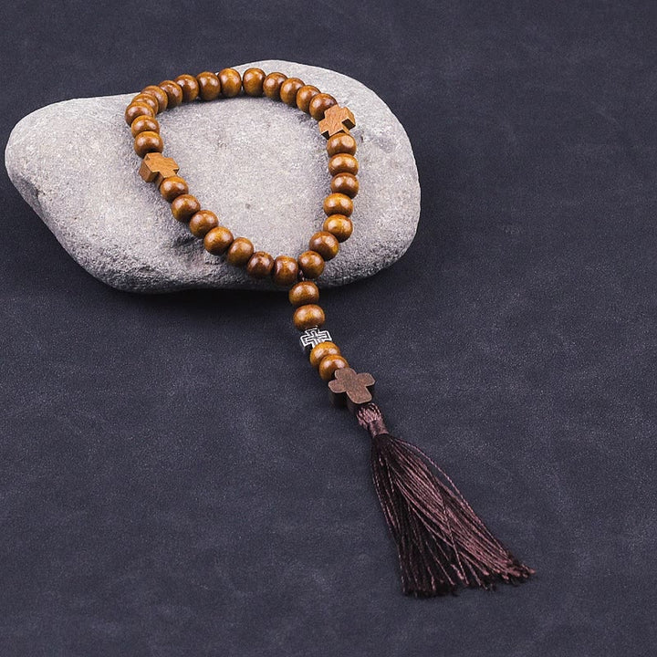 Christus Holz Taufe Quaste Perlen Armband Rosenkranz - Quaste - image 3