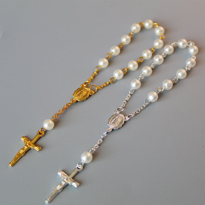 Perlen Mini-Rosenkranz für Auto/Taufe - image 5
