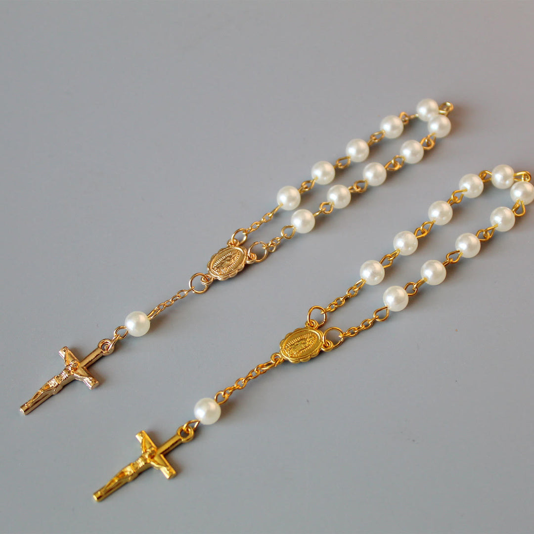 Perlen Mini-Rosenkranz für Auto/Taufe - image 3
