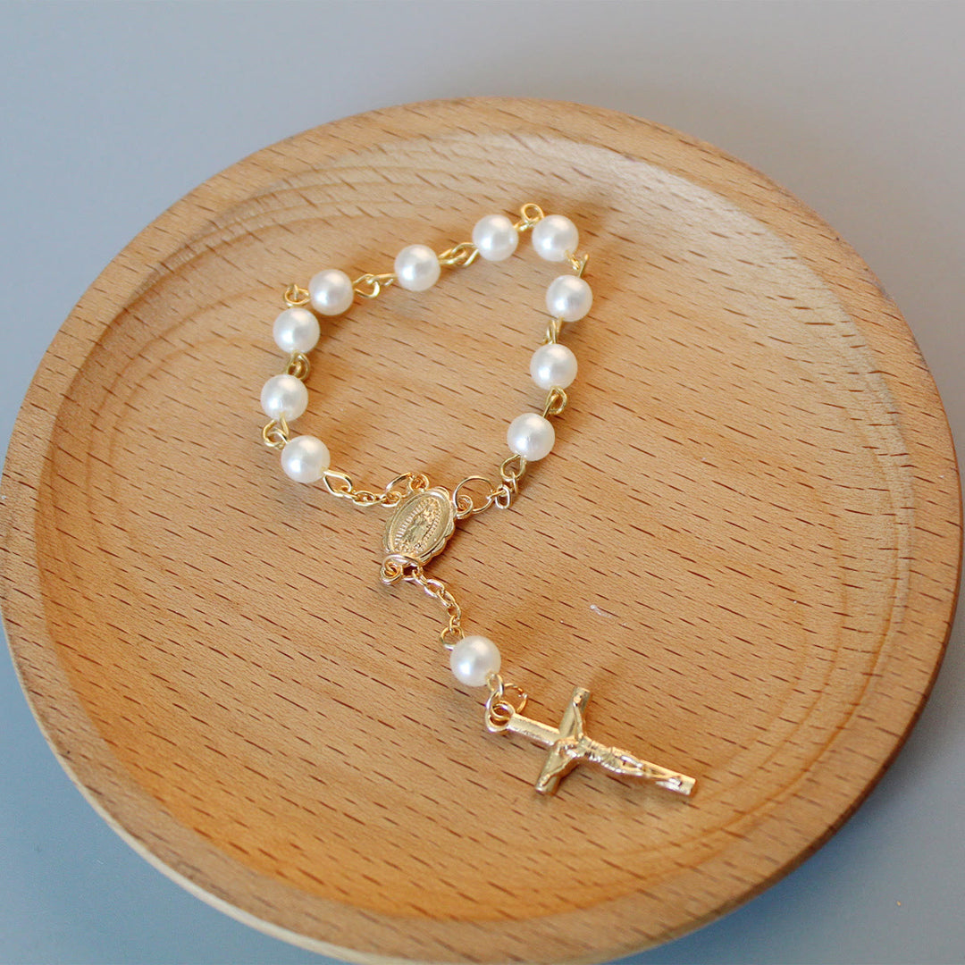 Perlen Mini-Rosenkranz für Auto/Taufe - image 2