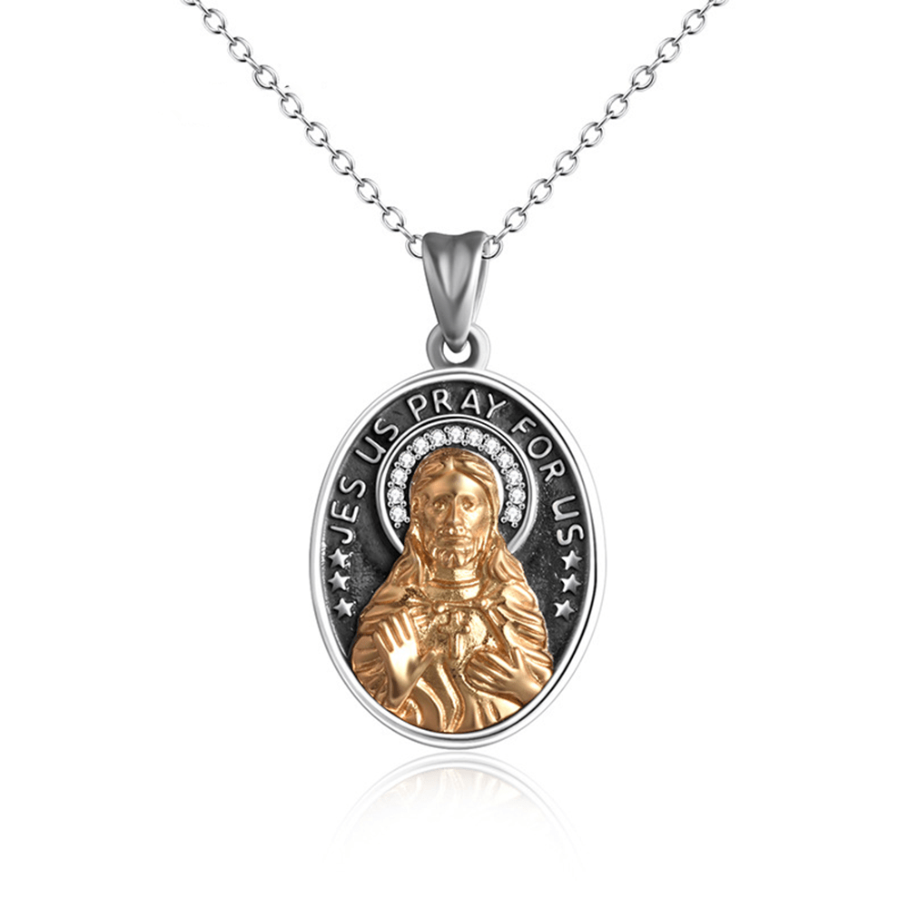 Christianartworkshop Halskette mit Jesus-Herz-Jesu-Anhänger, Sterlingsilber, 925 - Silber - image 1