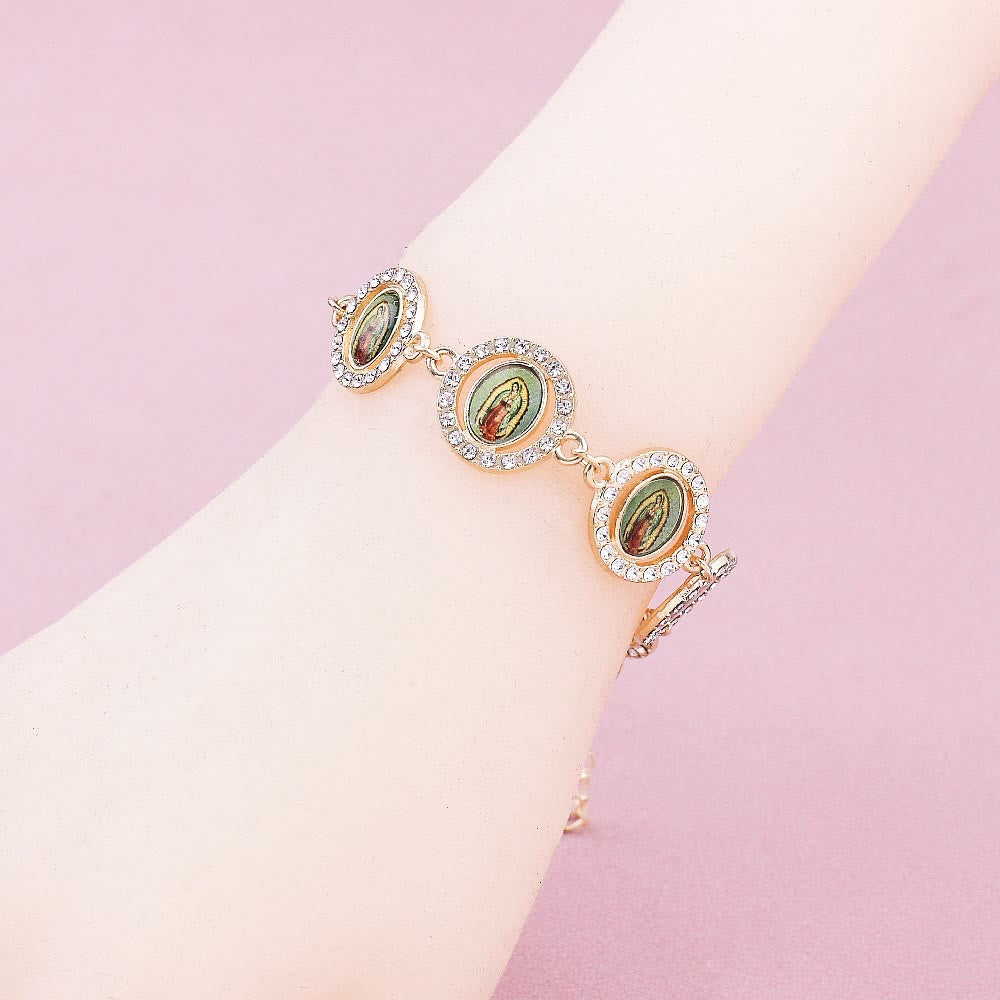 Christianartworkshop Armband mit runden Medaillen Unserer Lieben Frau von Guadalupe aus Zirkonia - image 2