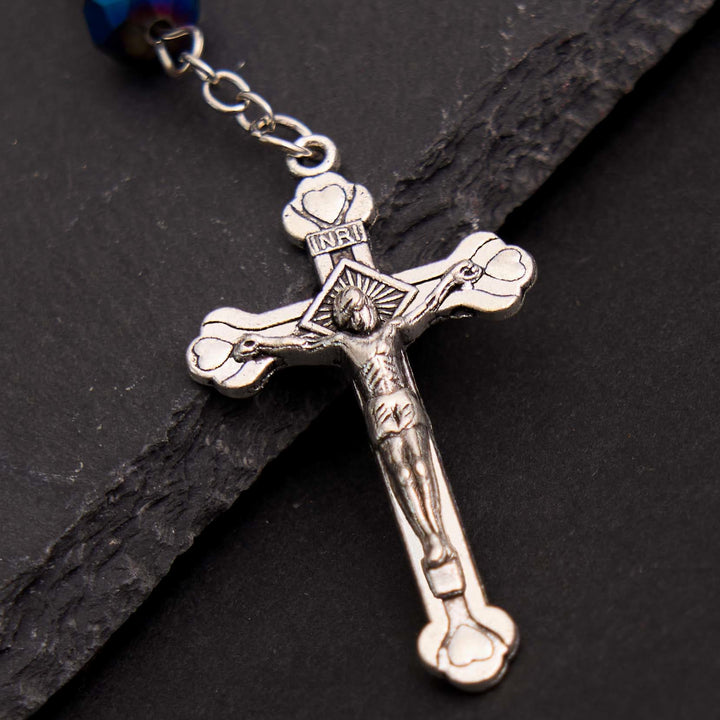 Blauer Kristall Edelstein Jungfrau Maria Armband Rosenkranz - image 3