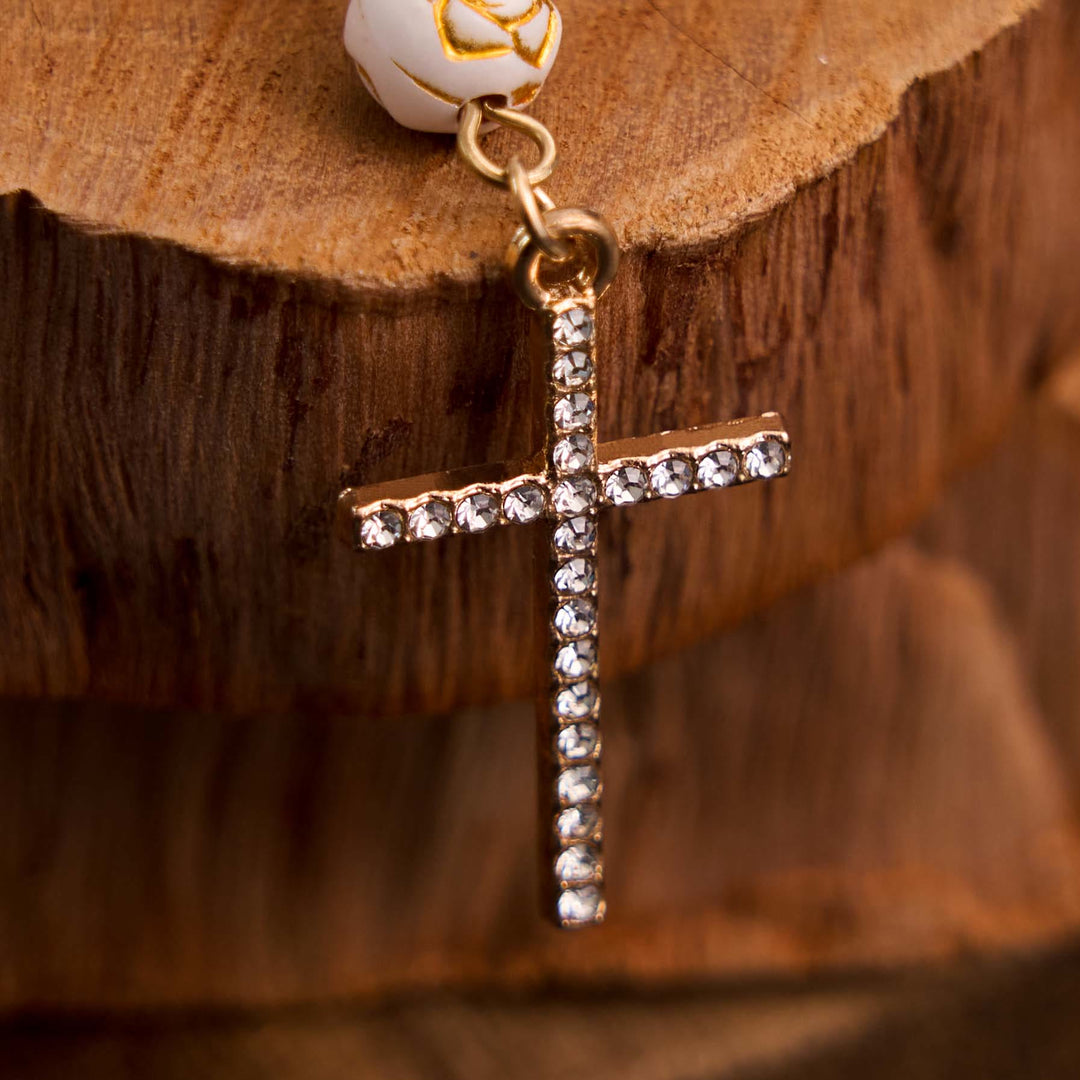 Rosenperlen Kreuz Unsere Liebe Frau von Guadalupe Armband Rosenkranz - image 3