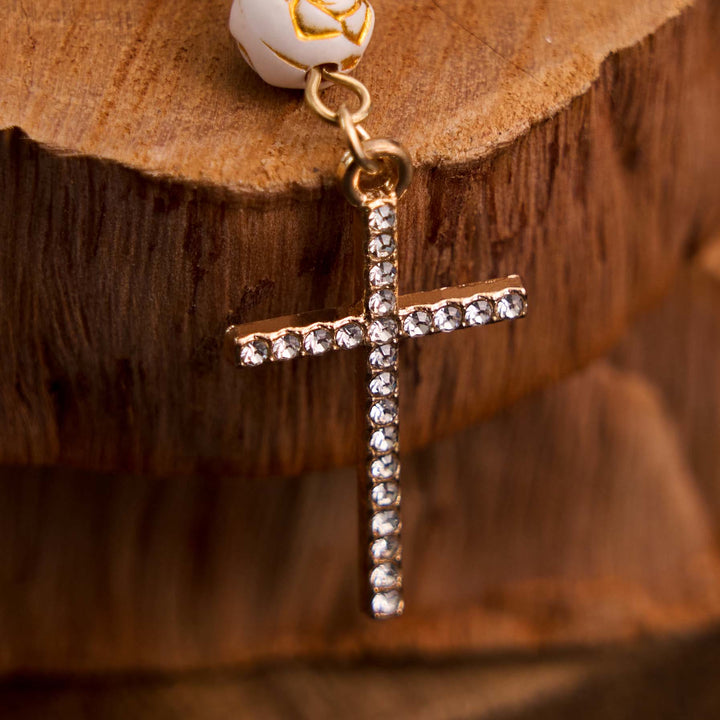 Rosenperlen Kreuz Unsere Liebe Frau von Guadalupe Armband Rosenkranz - image 3