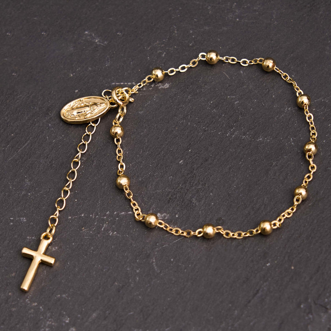 Christianartworkshop Armband mit Jungfrau-Maria-Medaille und Kreuz, verstellbar, schlicht, lässig - image 7
