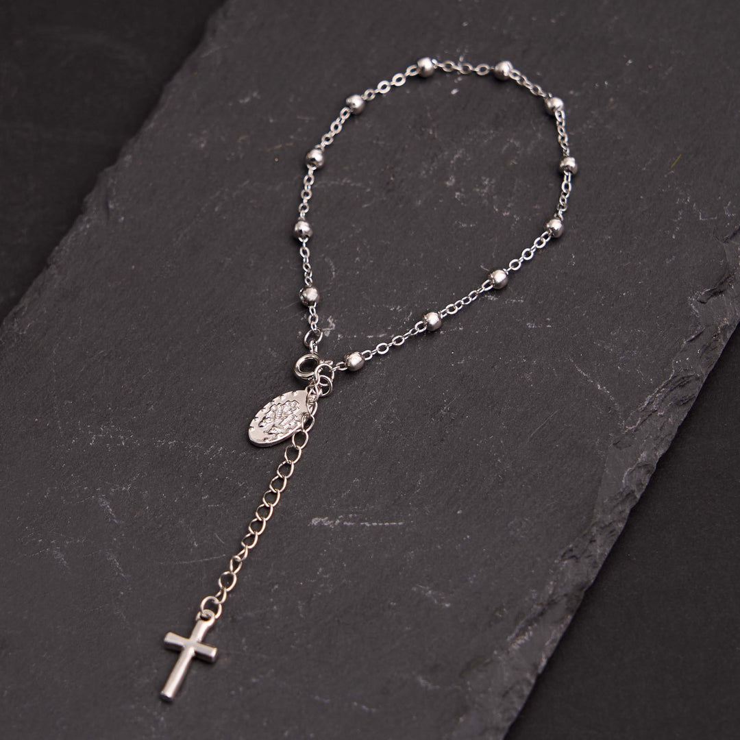 Christianartworkshop Armband mit Jungfrau-Maria-Medaille und Kreuz, verstellbar, schlicht, lässig - image 5