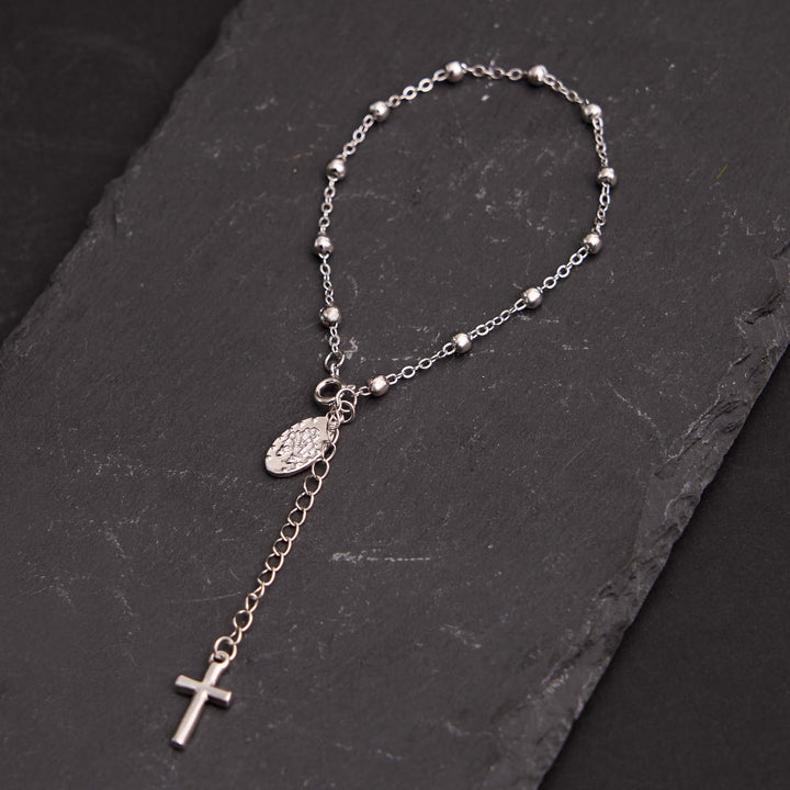 Christianartworkshop Armband mit Jungfrau-Maria-Medaille und Kreuz, verstellbar, schlicht, lässig - image 5