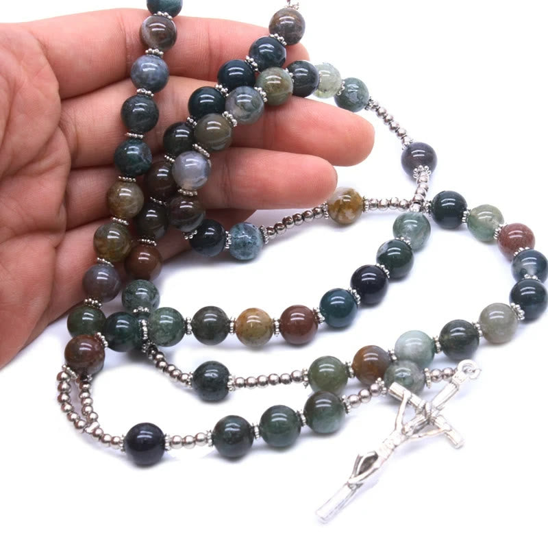 Christus Natürlicher Achat Jesus Kreuz Gebet Rosenkranz - image 2