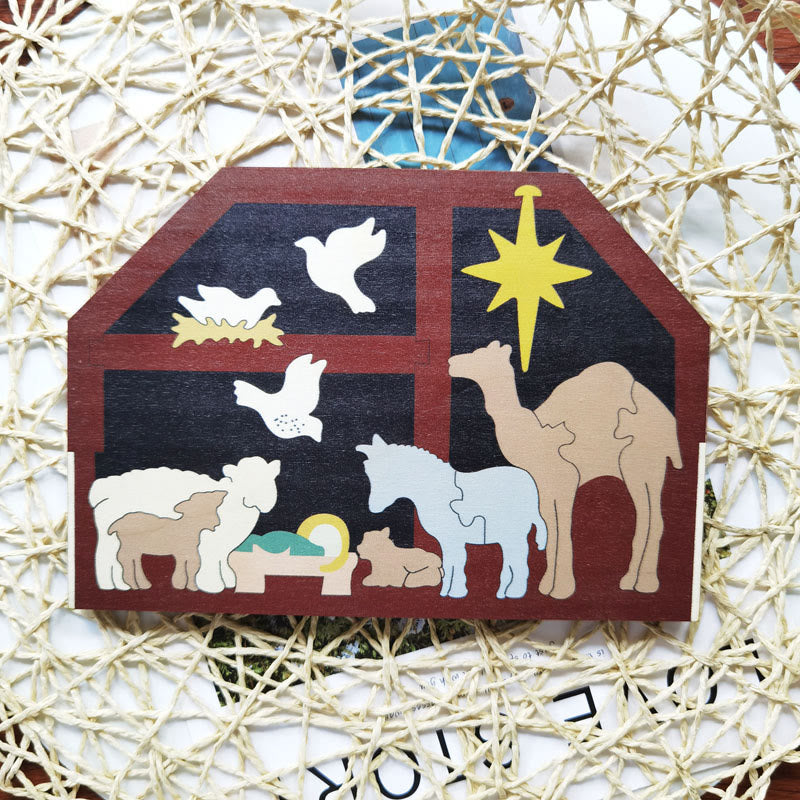 Krippen-Krippen-Holzpuzzle - Kamel-Thema - image 1