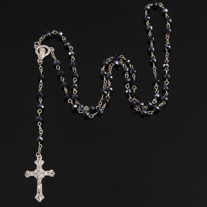 Christianartworkshop Klassischer Rosenkranz mit Kristallperlen - Schwarz - image 4