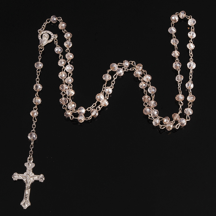 Christianartworkshop Klassischer Rosenkranz mit Kristallperlen - Rosa - image 3