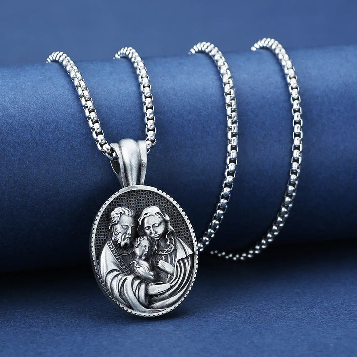 Christianartworkshopthe Amulett-Halskette mit der Heiligen Familie - image 3