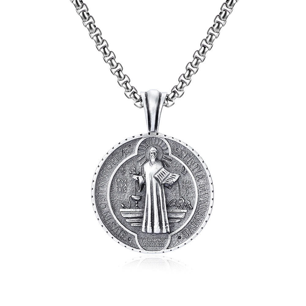 Christianartworkshop Halskette mit katholischem Anhänger im Vintage-Stil des Heiligen Benedikt: Amulettschmuck für das Gebet - image 9