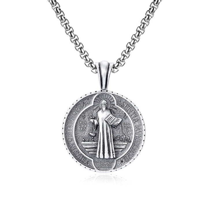 Christianartworkshop Halskette mit katholischem Anhänger im Vintage-Stil des Heiligen Benedikt: Amulettschmuck für das Gebet - image 9