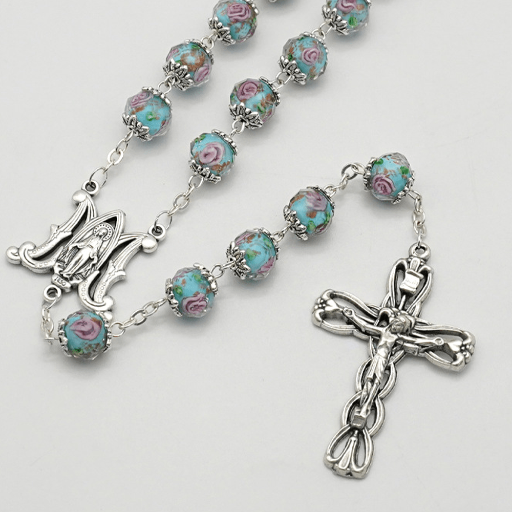 Christianartworkshop Rosenkranz aus glasierten Kristallrosen - image 5