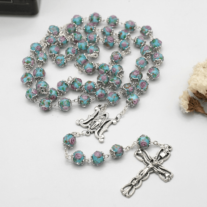 Christianartworkshop Rosenkranz aus glasierten Kristallrosen - image 8