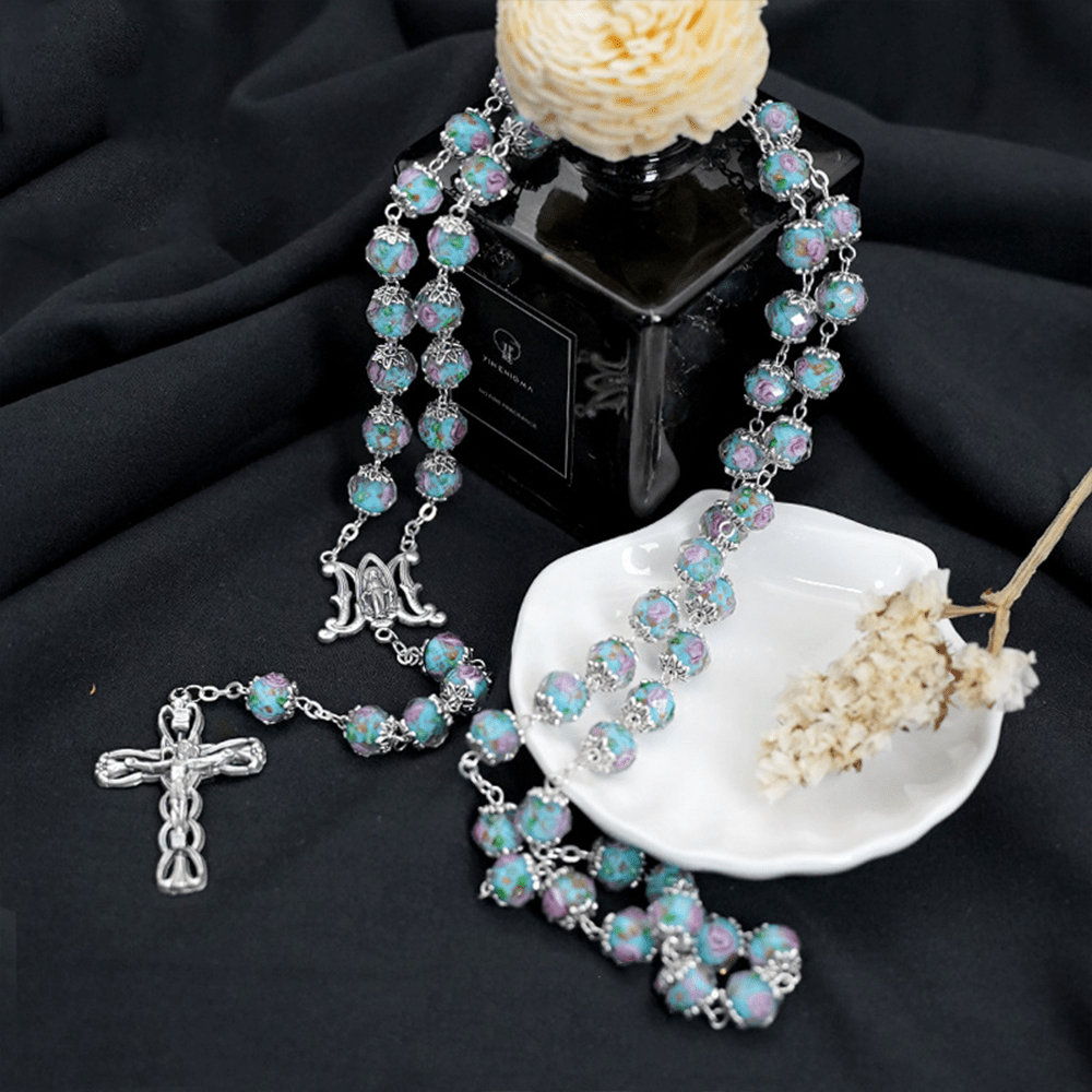 Christianartworkshop Rosenkranz aus glasierten Kristallrosen - image 2