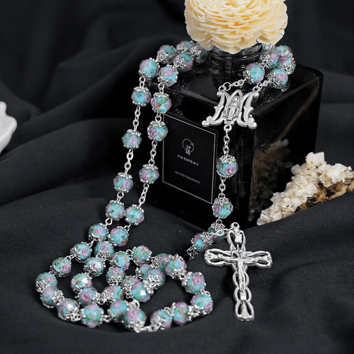 Christianartworkshop Rosenkranz aus glasierten Kristallrosen - image 4