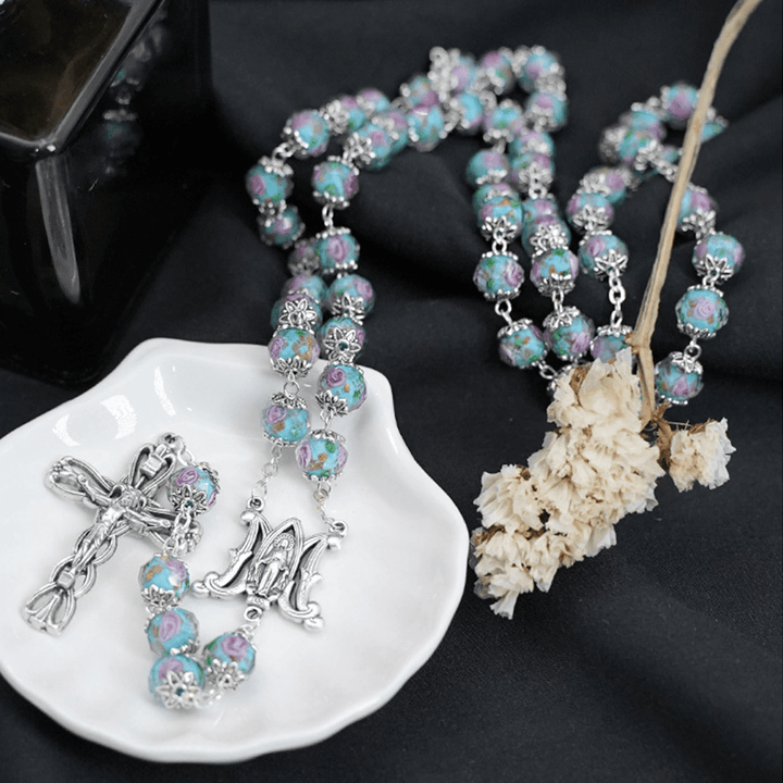 Christianartworkshop Rosenkranz aus glasierten Kristallrosen - image 1