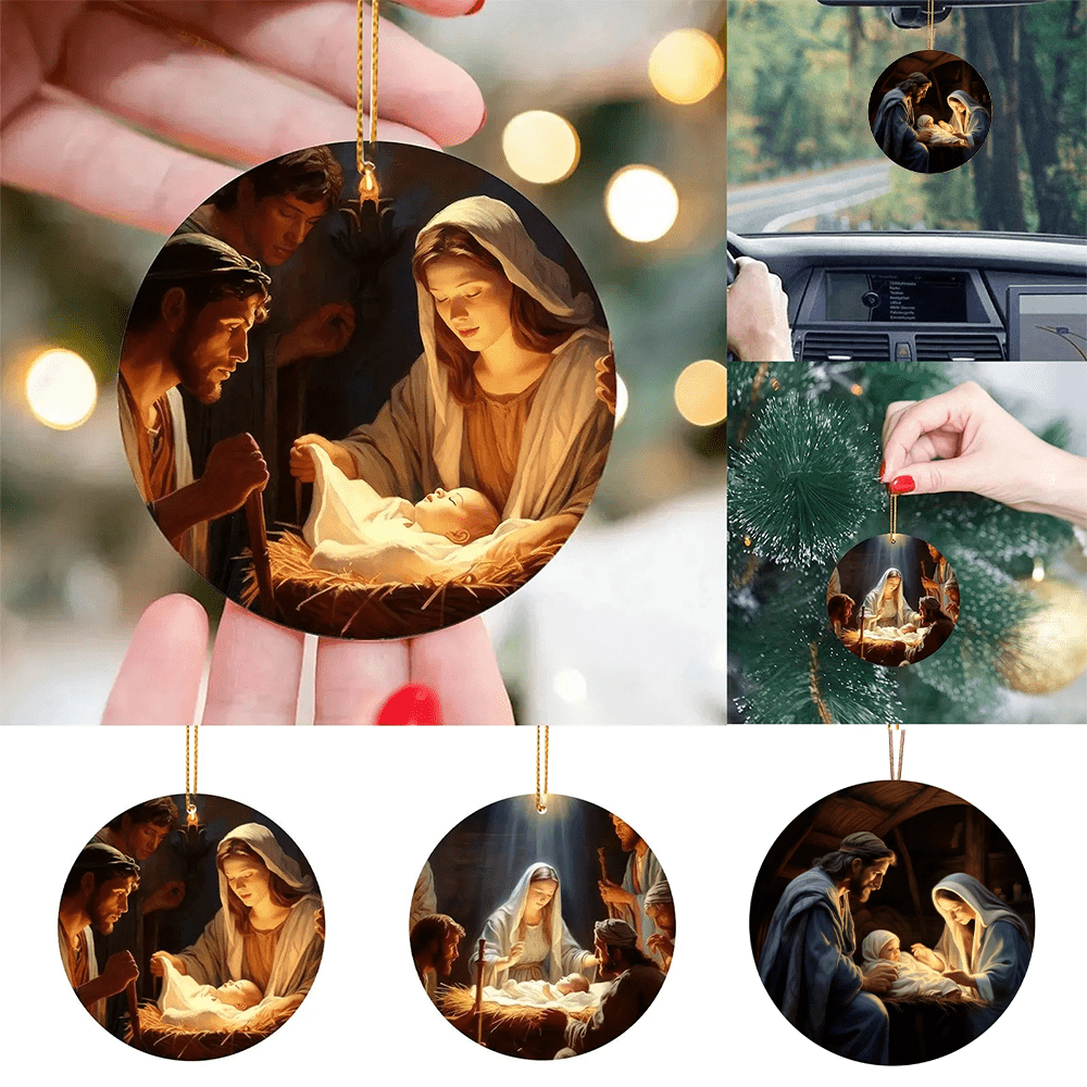 Christianartworkshop 3 realistische Weihnachtssegen-Ornamente im Ölgemälde-Stil - image 1