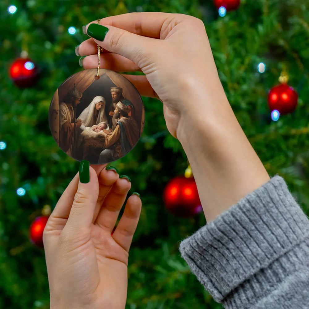 Christianartworkshop Realistische Stile Jesus geboren Weihnachten hängende Ornamente A - image 1