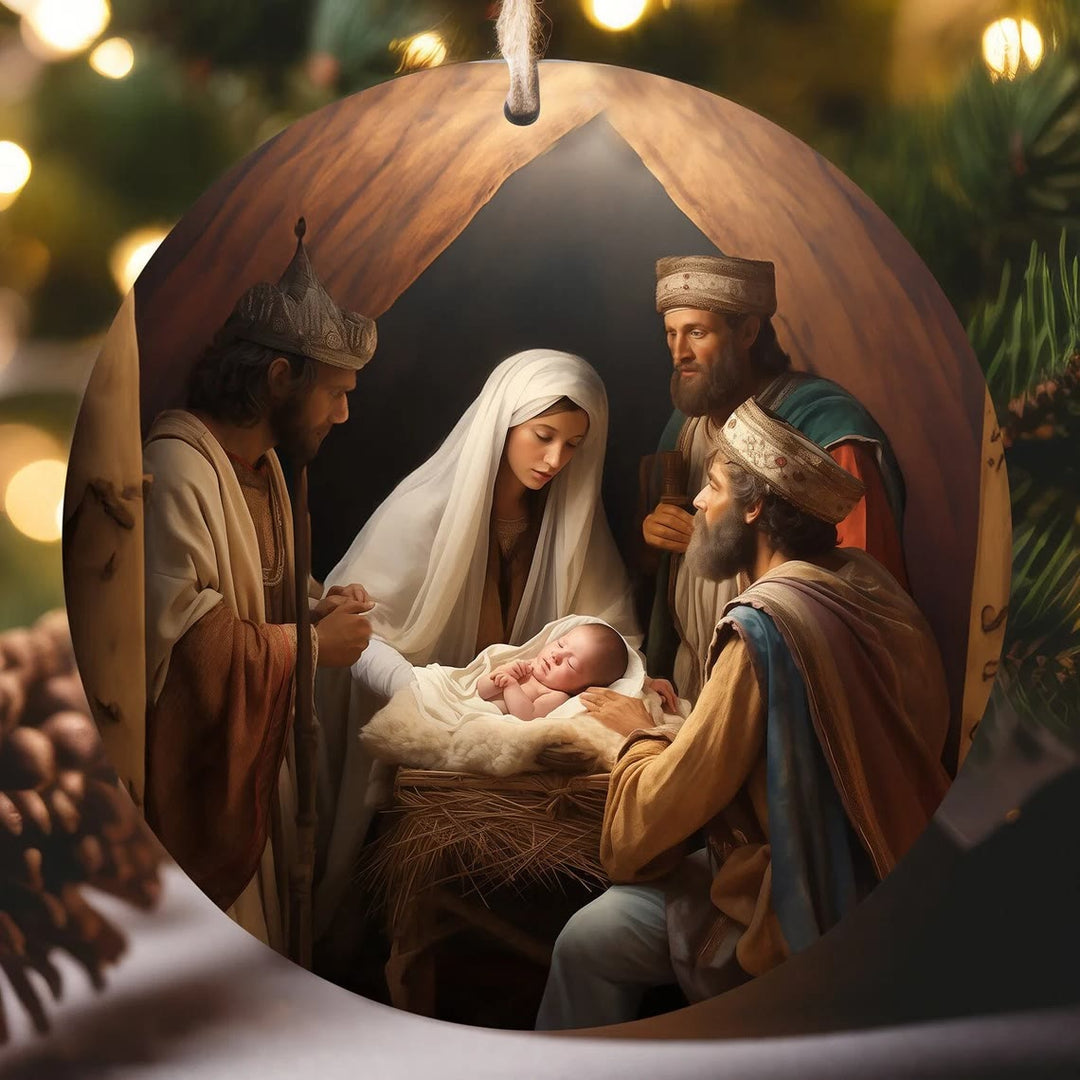 Christianartworkshop Realistische Stile Jesus geboren Weihnachten hängende Ornamente A - Keramik - image 0