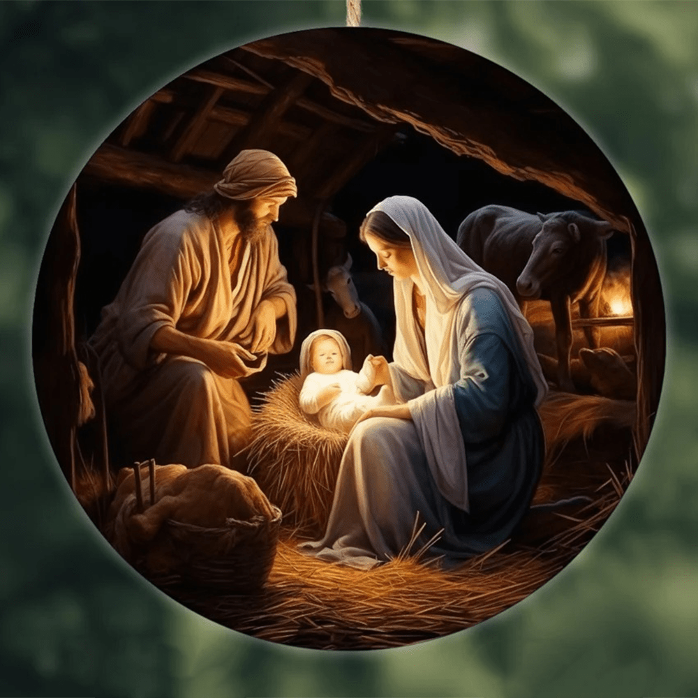 Christianartworkshop Realistische Stile Jesus geboren Weihnachten hängende Ornamente B - image 1