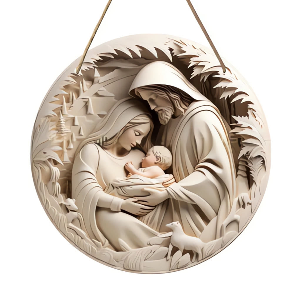 Christianartworkshop Realistische Skulptur Stile Heilige Familie Krippe Hängende Ornamente A - Weihnachtskrippe - image 0