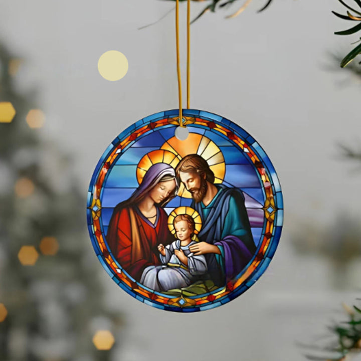 Christianartworkshop Buntglas-Stile Heilige Familie Weihnachten Bunte Hängende Ornamente A - image 5