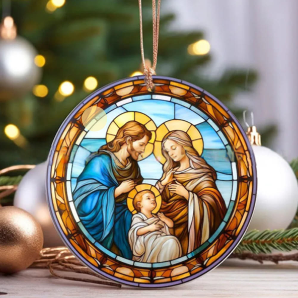 Christianartworkshop Buntglas-Stile Heilige Familie Weihnachten Bunte Ornamente B - image 2