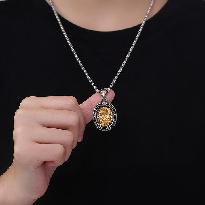 Christianartworkshopthe Halskette mit goldenem Christus-Medaillen-Anhänger aus Titan - image 3